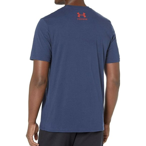 Under Armour Men’s Freedom Lockup Flag T-Shirt Academy Blue/Red , XX-Large - Picture 2 of 2